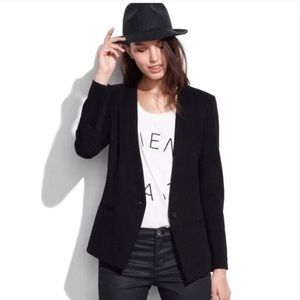Madewell modern collarless blazer in black